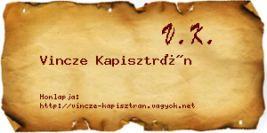 Vincze Kapisztrán névjegykártya