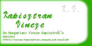 kapisztran vincze business card